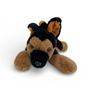 FAO Schwarz German Shepherd Dog Pup Plush Stuffed Animal Brown Black